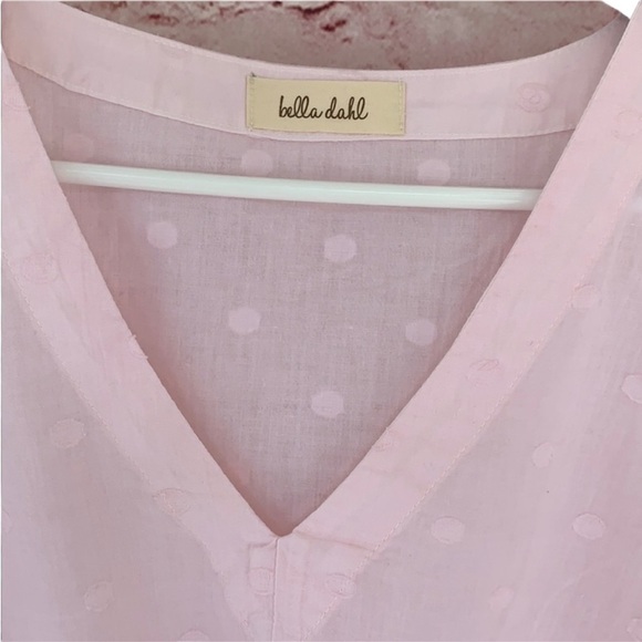 🌸 2/$25 NWT Pink Bella Dahl for Anthropologie Tie Front top blouse dots - Picture 4 of 8